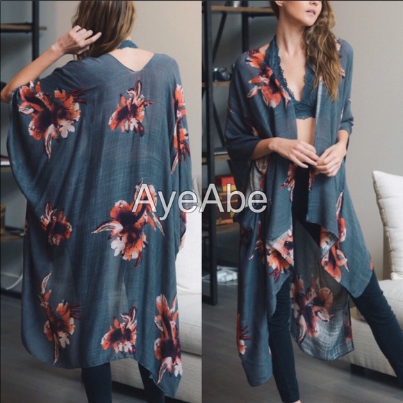 Kimono coverup scarf floral - Picture 4 of 5